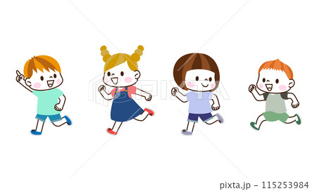 走るこどもたち 115253984