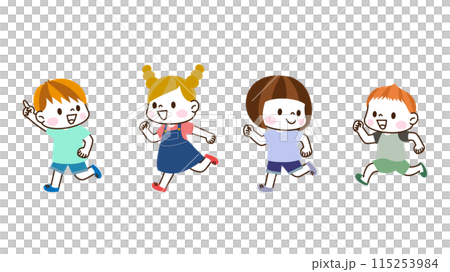 走るこどもたち 115253984