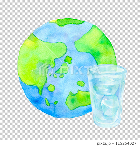 Earth's water resources watercolor illustration Earth's water resources watercolor illustration 115254027