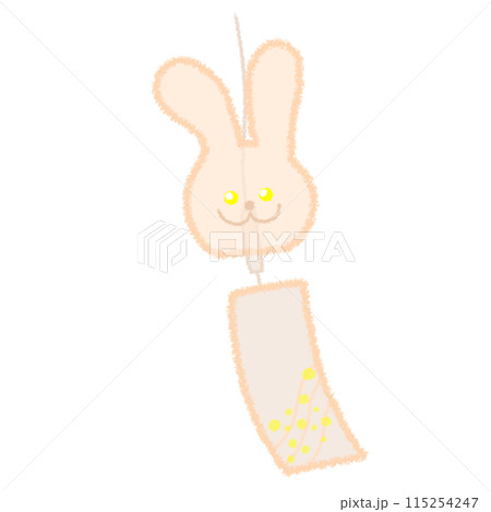うさぎの形の風鈴イラスト うさぎの形の風鈴イラスト 115254247