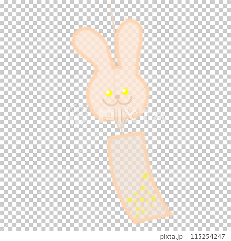 うさぎの形の風鈴イラスト うさぎの形の風鈴イラスト 115254247