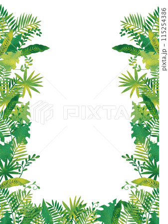 水彩風　ジャングルフレーム1 縦 115254386