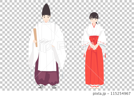 神父和巫女的插圖 神父和巫女的插圖 115254967