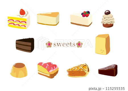 スイーツイラストセット 115255535