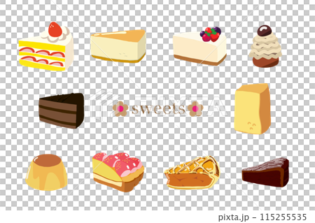 スイーツイラストセット 115255535