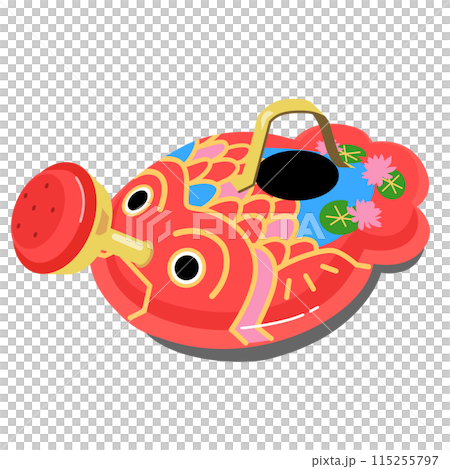 Illustration of a tin goldfish watering can 115255797