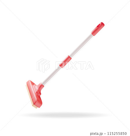 3d floor cleaning mop with plastic handle isolated 3d floor cleaning mop with plastic handle isolated 115255850