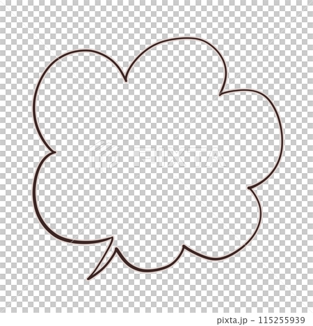 手描きの吹き出し_ショコラブラウン_線のみ 115255939
