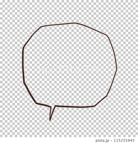 手描きの吹き出し_ショコラブラウン_線のみ 115255945