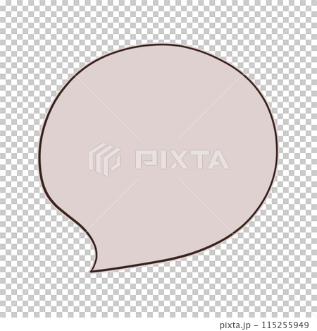 手描きの吹き出し_グレージュ 115255949