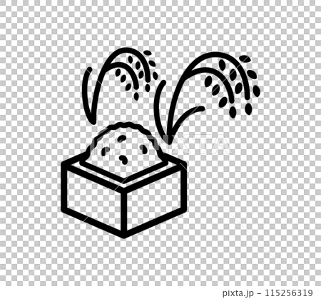 升に入った米のイラスト 115256319