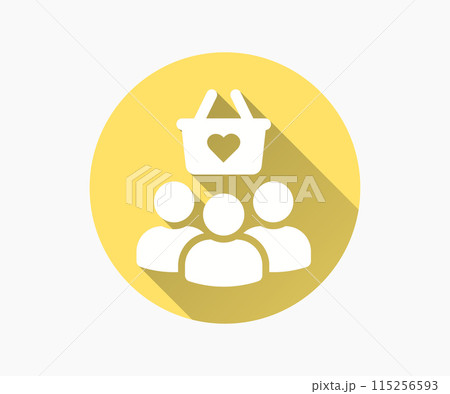 Customers service flat icon with long shadow for graphic and web design. 115256593
