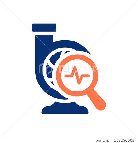 Turbocharger diagnostics icon on white background. Vector illustration. Turbocharger diagnostics icon on white background. Vector illustration. 115256603