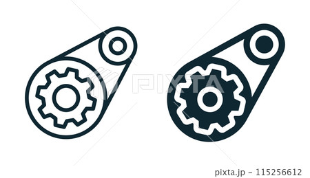 Timing belt icons on white background. Vector illustration. 115256612
