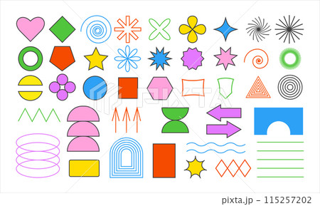 Icons of geometric shapes 115257202