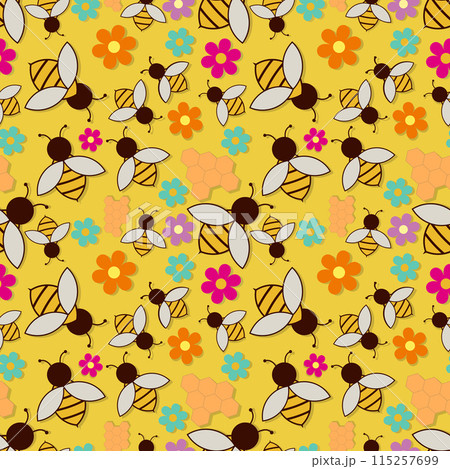 Happiness bee, bee, honeycomb, flowers Happiness bee, bee, honeycomb, flowers 115257699