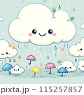 可愛い雨雲のイラスト 115257857