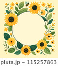 ひまわりの可愛いフレーム枠 115257863