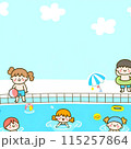 プールで遊ぶ子供たち 115257864