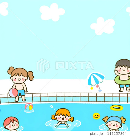 プールで遊ぶ子供たち 115257864