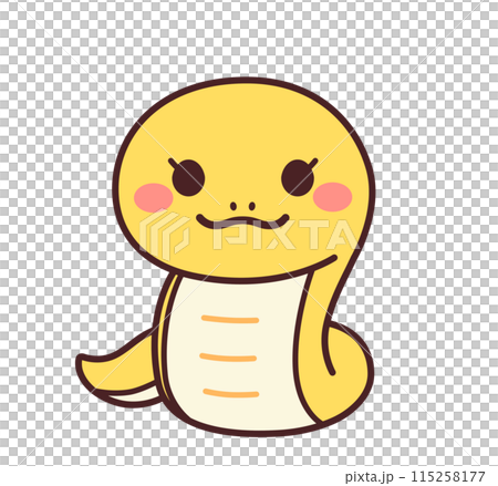 Cute snake character girl illustration material Cute snake character girl illustration material 115258177