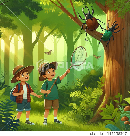 カブトムシ捕り 115258347