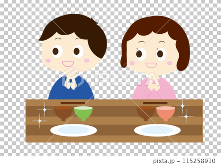 男孩和女孩正在享受一場盛宴 男孩和女孩正在享受一場盛宴 115258910