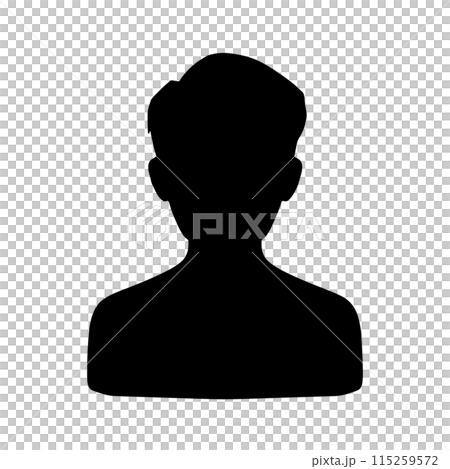 Two-block hair male silhouette icon (black) 115259572