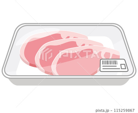 パックに入った豚肉 パックに入った豚肉 115259867