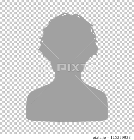 捲髮男性剪影圖標 115259928
