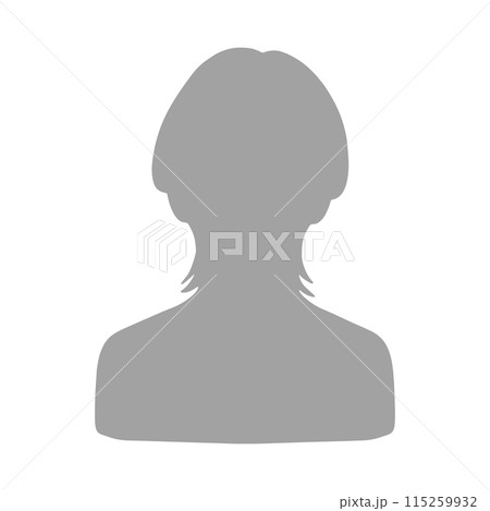 ウルフロングスタイルの男性シルエット　グレー 115259932