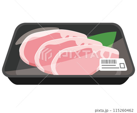 食品トレーに入った豚肉 食品トレーに入った豚肉 115260462