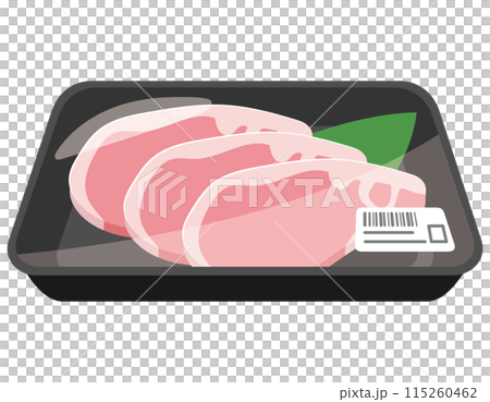 食品トレーに入った豚肉 食品トレーに入った豚肉 115260462