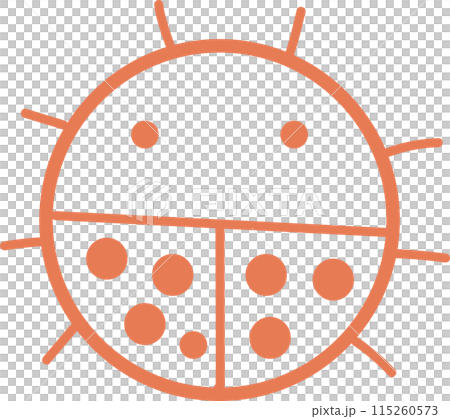 かわいい手描きのてんとう虫のイラスト 115260573