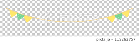 余白のある三角のフラッグのガーランド - 手描きのかわいいデコレーション用素材 余白のある三角のフラッグのガーランド - 手描きのかわいいデコレーション用素材 115262757