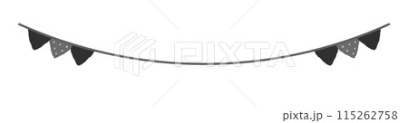 空白のある三角のフラッグのガーランド - 手描きのかわいいデコレーション用素材 空白のある三角のフラッグのガーランド - 手描きのかわいいデコレーション用素材 115262758