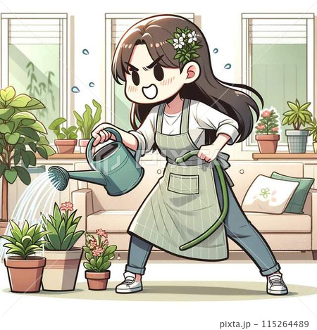 ガーデニングを楽しむ女性 115264489