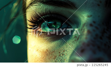 Close-up of a freckled eye. 115265245