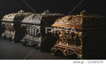 Ornate caskets in a row.のイラスト素材 [115265375] - PIXTA