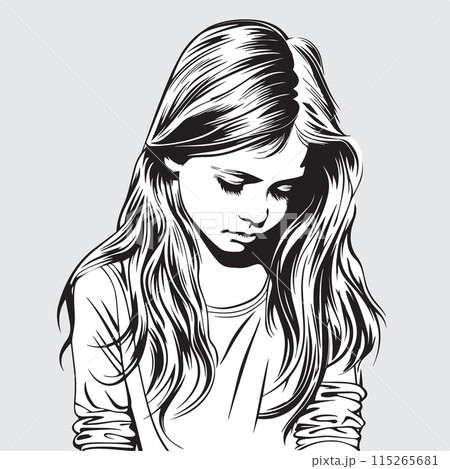 Black and white female portrait Black and white female portrait 115265681