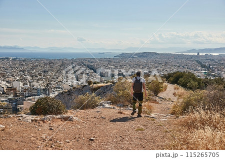 City view of Athens, Greece, tourist walking on the hill 115265705
