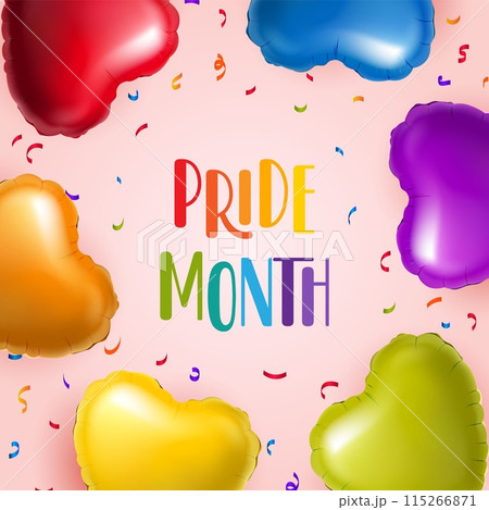 Frame for pride month colorful realistic balloons 115266871