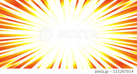 赤と黄色のグラデーションの集中線の素材 115267014