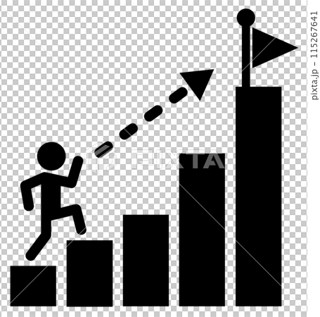 A person who works hard to achieve goals and achieves success 115267641