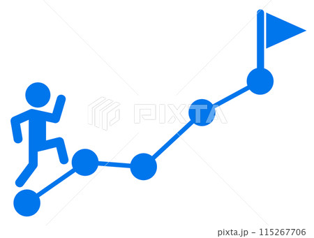 目標地点に向けて走り続ける人物イラスト 115267706