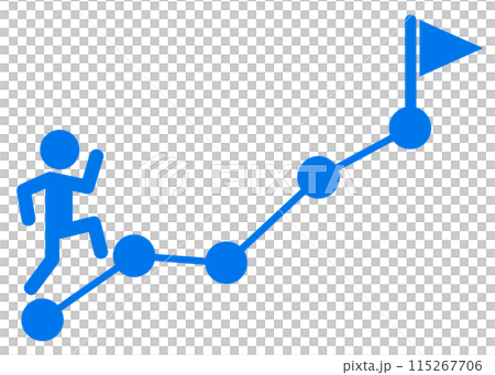 目標地点に向けて走り続ける人物イラスト 115267706