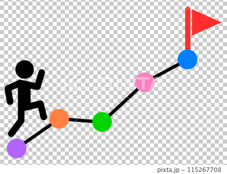 Illustration of a person running towards the goal 115267708