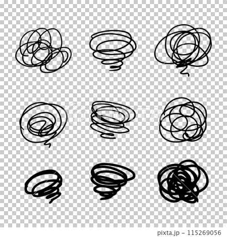A set of manga symbols for hazy, worried, crumpled, and swirly A set of manga symbols for hazy, worried, crumpled, and swirly 115269056