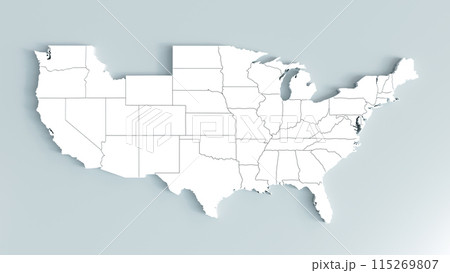 3D Rendering of USA Map 3D Rendering of USA Map 115269807