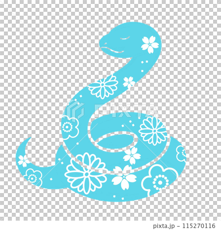 巳年　かわいい蛇のイラスト 115270116